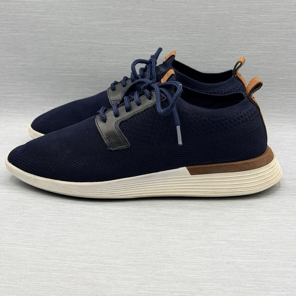Wolf & Shepherd SwiftKnit Men's 10 Dress Sneakers Navy Blue Knit Casual Hybrid